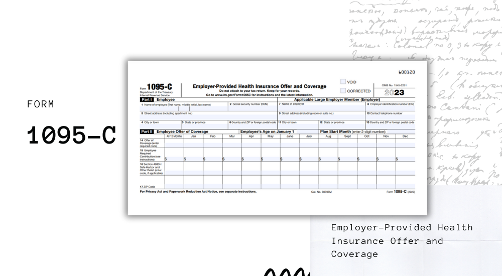 A copy of the federal tax form 1095-C for print